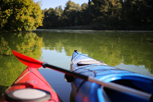 kayakers using a sit-inside kayak kayakers using a sit-inside kayak